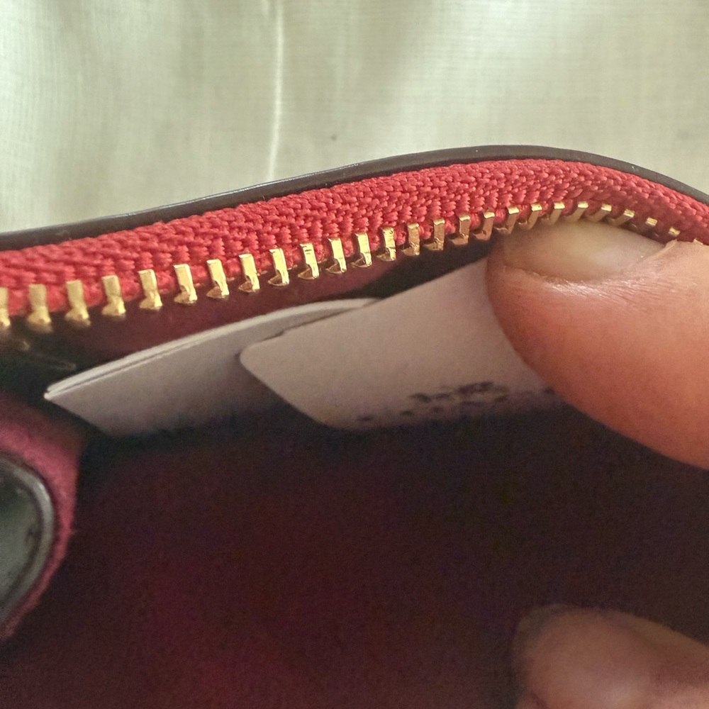 New with tags! Coach Red and Brown Card Holder - Picture 4 of 7